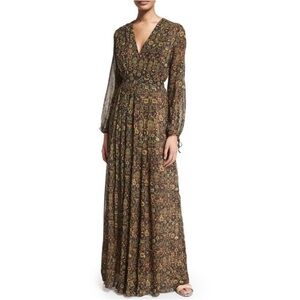Anthropologie Floral Long Sleeve  Maxi Dress